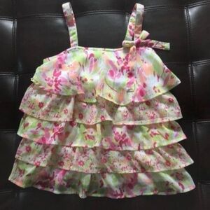 Justice Girls Floral Ruffled Tiered Top